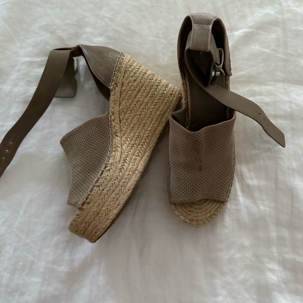Brown Espadrille Wedge Sandals - Picture 2 of 4